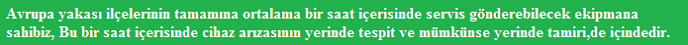 Avrupa Yakasının tamamına Servis Hizmeti